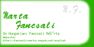 marta fancsali business card